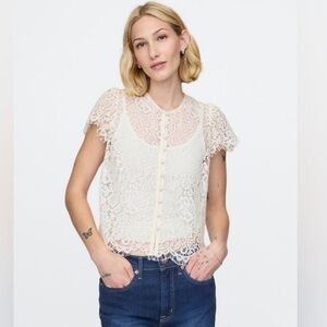 GAP Women's Ivory Lace Blouse
